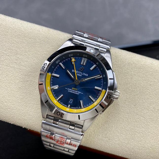 CHRONOMAT AUTOMATIC GMT 40 ALL STEEL BLUE MIX YELLOW DIAL