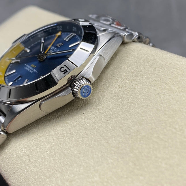 CHRONOMAT AUTOMATIC GMT 40 ALL STEEL BLUE MIX YELLOW DIAL