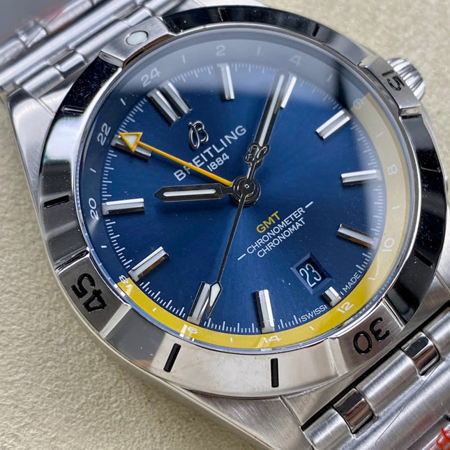 CHRONOMAT AUTOMATIC GMT 40 ALL STEEL BLUE MIX YELLOW DIAL