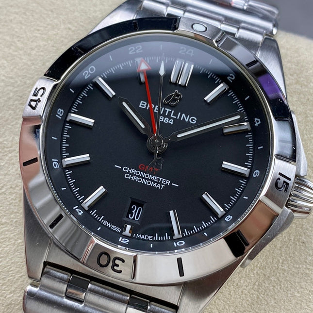 CHRONOMAT AUTOMATIC GMT 40 ALL STEEL BLACK DIAL