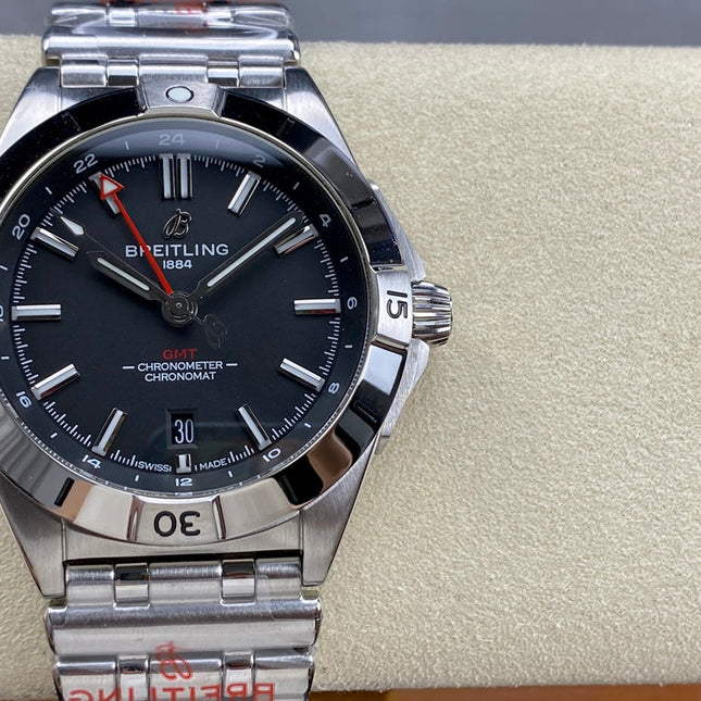 CHRONOMAT AUTOMATIC GMT 40 ALL STEEL BLACK DIAL