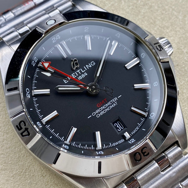 CHRONOMAT AUTOMATIC GMT 40 ALL STEEL BLACK DIAL