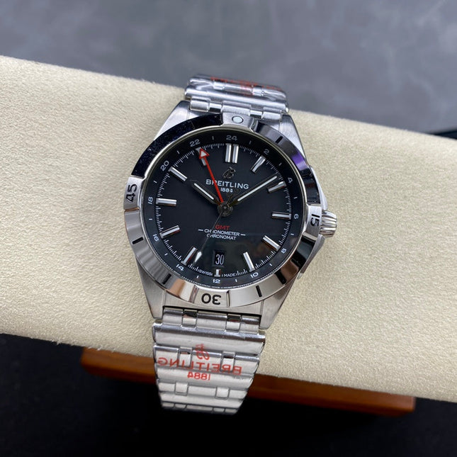 CHRONOMAT AUTOMATIC GMT 40 ALL STEEL BLACK DIAL