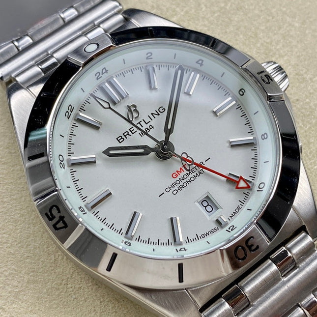 CHRONOMAT AUTOMATIC GMT 40 ALL STEEL WHITE DIAL