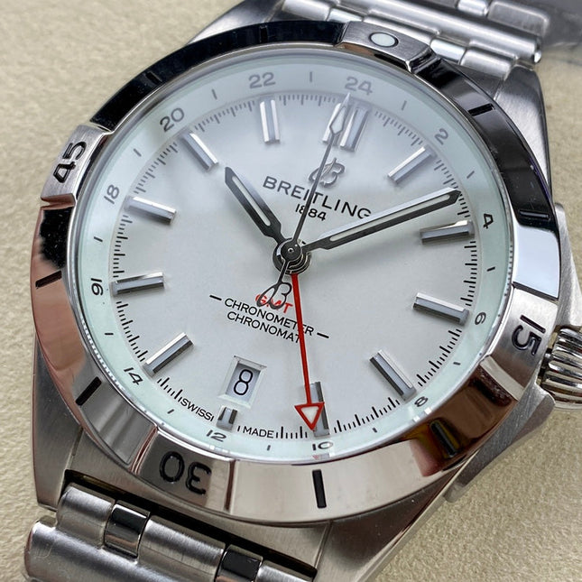 CHRONOMAT AUTOMATIC GMT 40 ALL STEEL WHITE DIAL