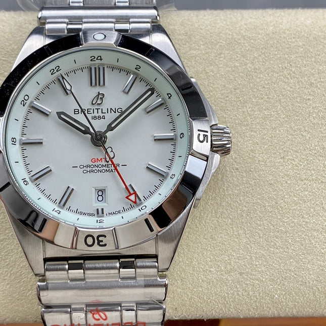 CHRONOMAT AUTOMATIC GMT 40 ALL STEEL WHITE DIAL