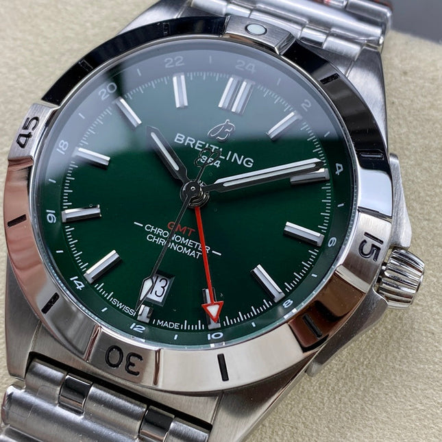 CHRONOMAT AUTOMATIC GMT 40 ALL STEEL DARK GREEN DIAL