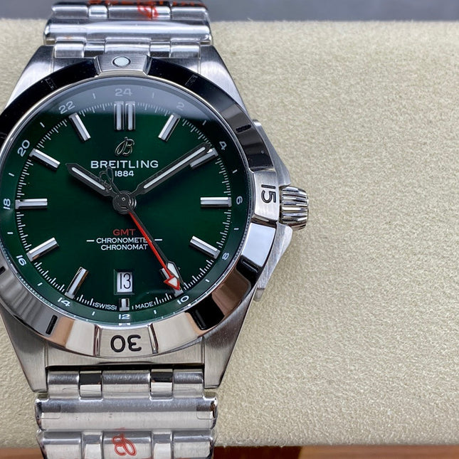 CHRONOMAT AUTOMATIC GMT 40 ALL STEEL DARK GREEN DIAL