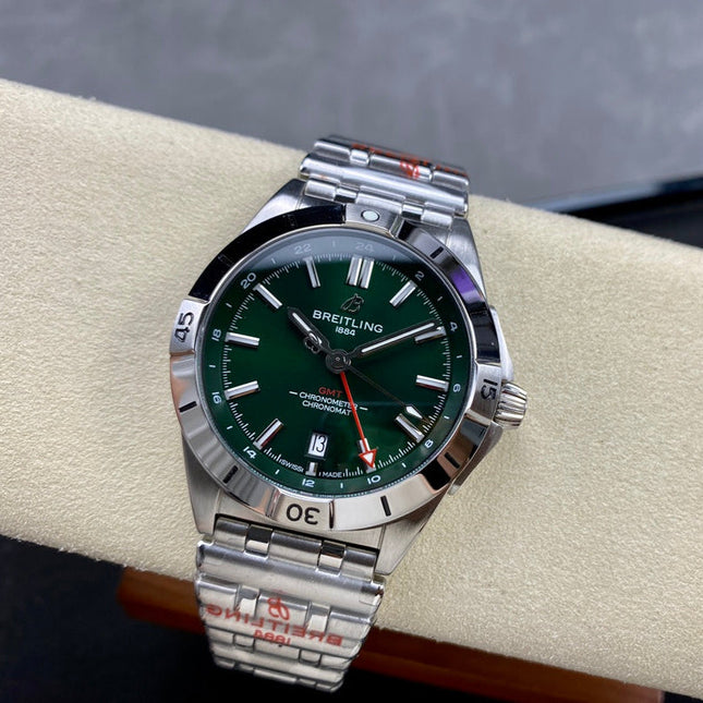 CHRONOMAT AUTOMATIC GMT 40 ALL STEEL DARK GREEN DIAL