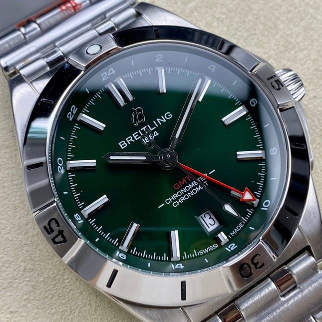 CHRONOMAT AUTOMATIC GMT 40 ALL STEEL DARK GREEN DIAL