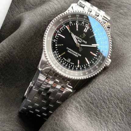 NAVITIMER AUTOMATIC 41 STEEL BEZEL BLACK AND GRAY DIAL