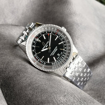 NAVITIMER AUTOMATIC 41 STEEL BEZEL BLACK AND GRAY DIAL
