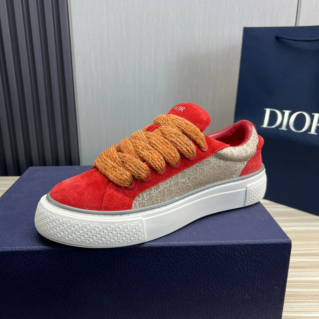 CD B33 SNEAKER RED AND BROWN SUEDE