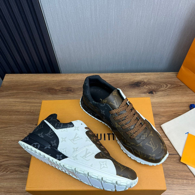LV SNEAKER BROWN MIX WHITE AND GREY MONOGRAM CALFSKIN