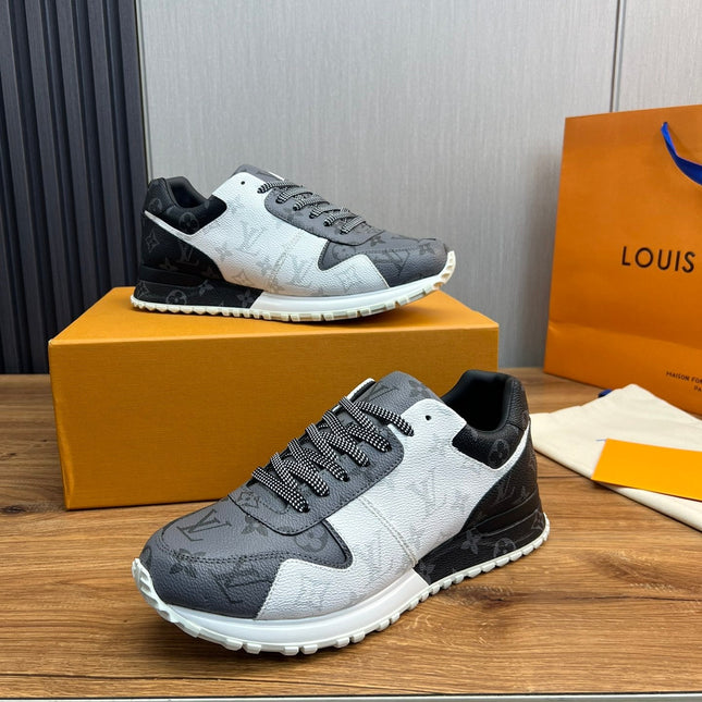 LV SNEAKER BLACK MIX WHITE AND GREY MONOGRAM CALFSKIN