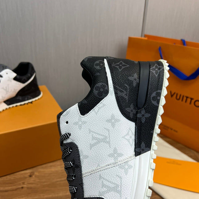 LV SNEAKER BLACK MIX WHITE AND GREY MONOGRAM CALFSKIN