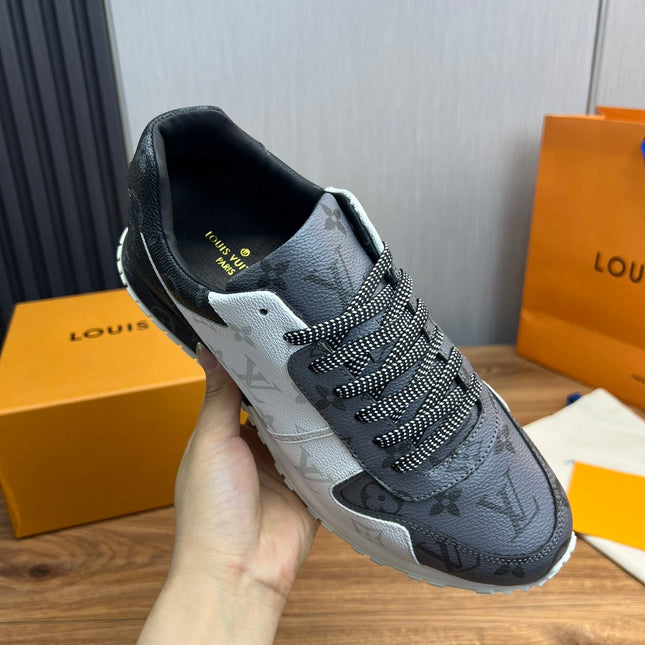 LV SNEAKER BLACK MIX WHITE AND GREY MONOGRAM CALFSKIN