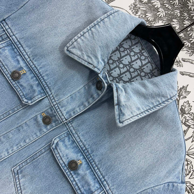 JACKET DENIM JACQUARD DUSTY BLUE 266724