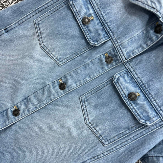 JACKET DENIM JACQUARD DUSTY BLUE 266724