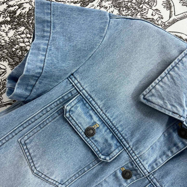 JACKET DENIM JACQUARD DUSTY BLUE 266724