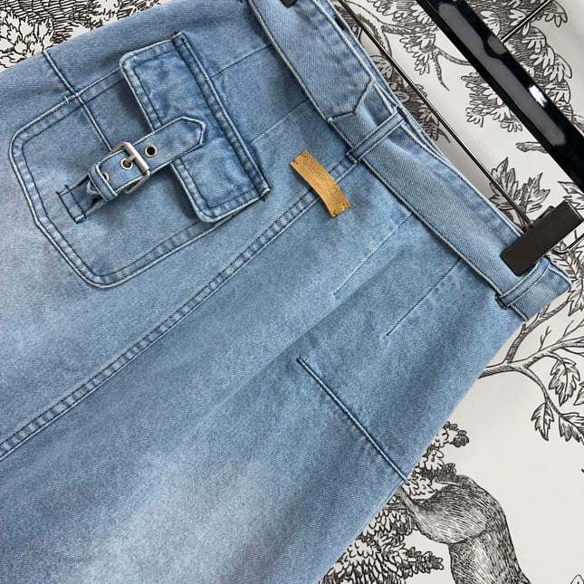 JEAN SKIRT DENIM JACQUARD DUSTY BLUE 266730