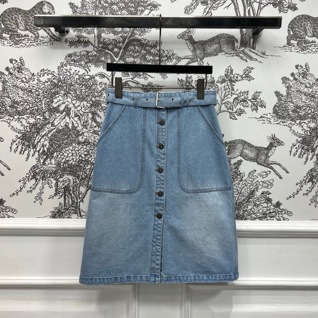 JEAN SKIRT DENIM JACQUARD DUSTY BLUE 266730