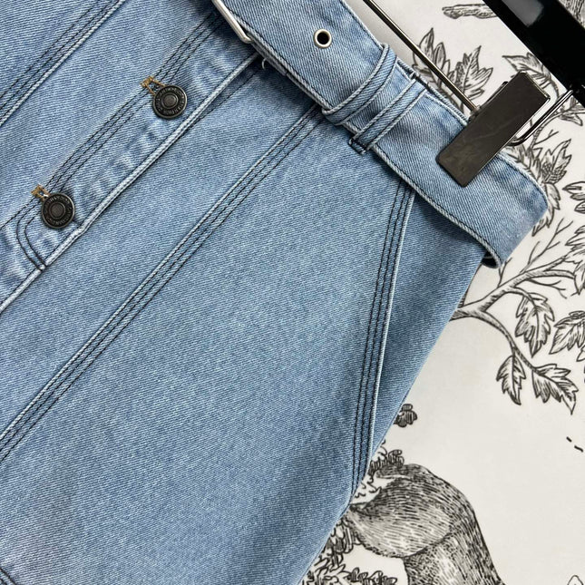 JEAN SKIRT DENIM JACQUARD DUSTY BLUE 266730