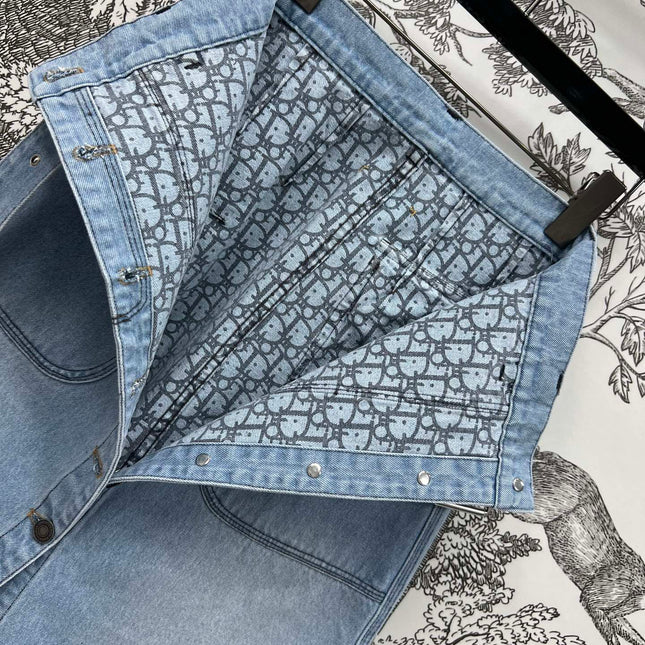 JEAN SKIRT DENIM JACQUARD DUSTY BLUE 266730