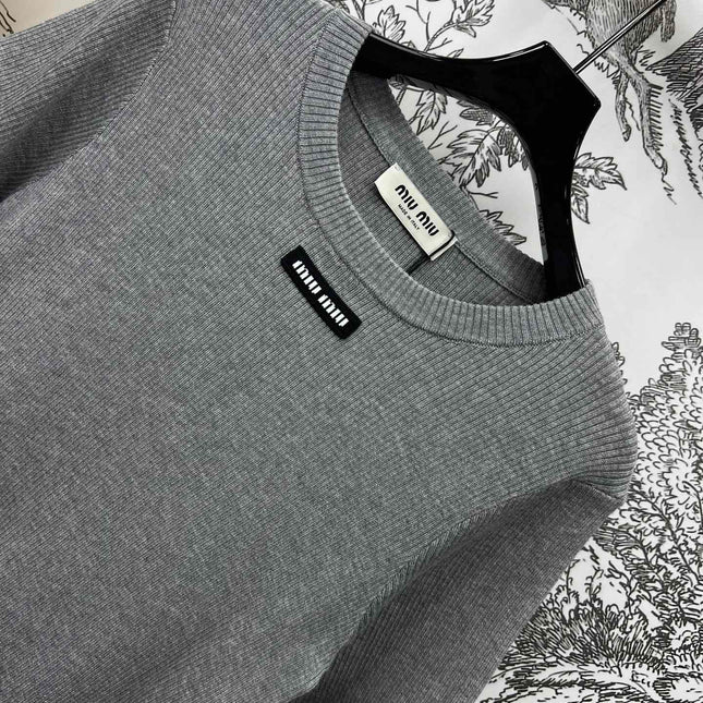 MIUMIU CROPPED KNIT FITTED TOP 268661