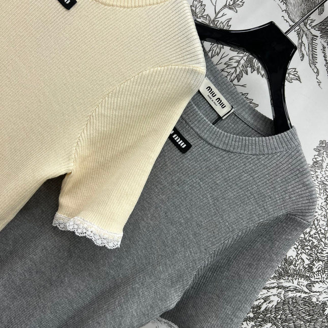 MIUMIU CROPPED KNIT FITTED TOP 268661