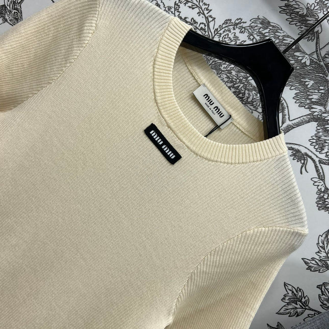 MIUMIU CROPPED KNIT FITTED TOP 268661