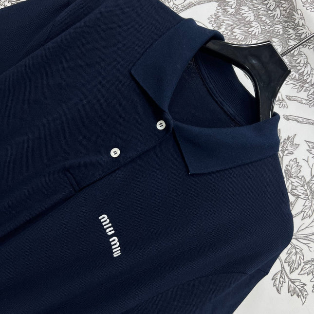 MIU POLO DRESS NAVY BLUE 274598