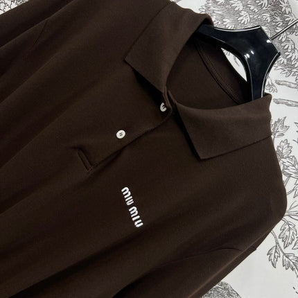 MIU POLO DRESS DARK BROWN 274604