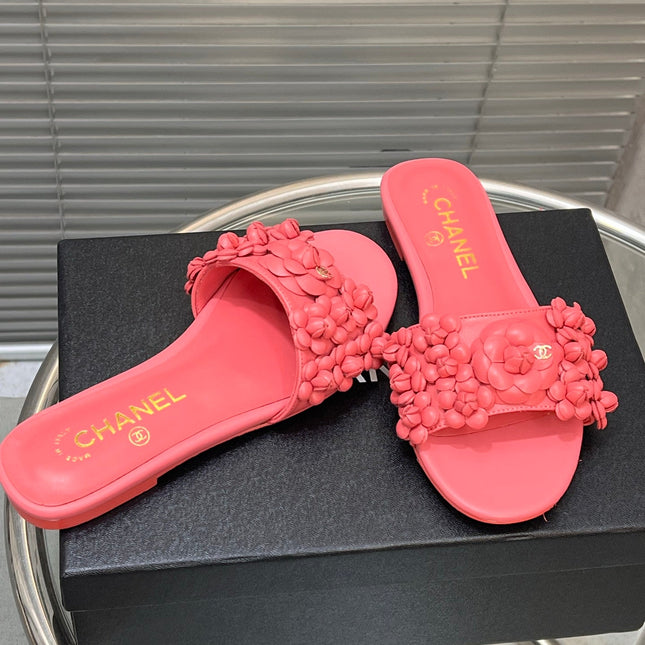 SLIPPERS CAMELLIA IN PINK CALFSKIN