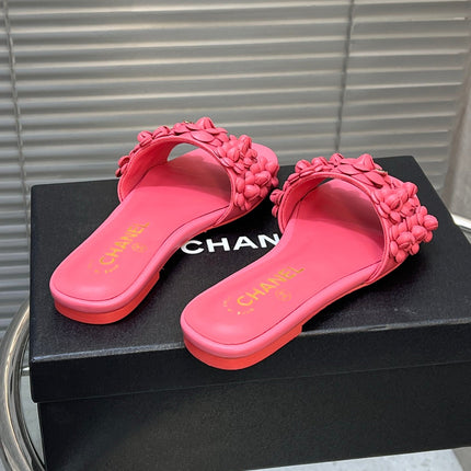 SLIPPERS CAMELLIA IN PINK CALFSKIN