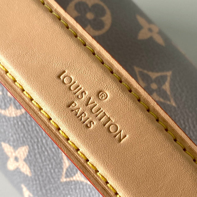 SIDE TRUNK 21 IN GRAY CREAM MONOGRAM TRIANON CANVAS GOLD HARDWARE