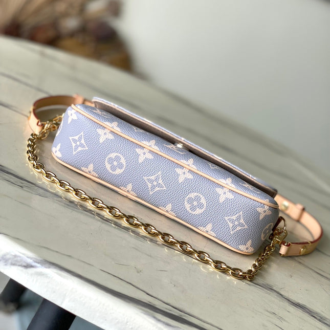 IVY 23 IN GRAY CREAM MONOGRAM TRIANON CANVAS GOLD HARDWARE