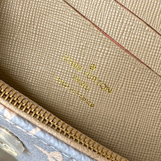 IVY 23 IN GRAY CREAM MONOGRAM TRIANON CANVAS GOLD HARDWARE