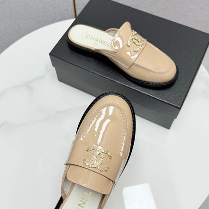 CC FLAT MULE 25S IN LIGHT BEIGE CALFSKIN STYLE 9
