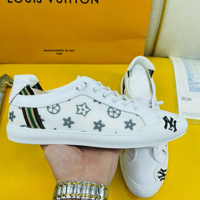 LV SNEAKER WHITE MONOGRAM JACQUARD AND CALFSKIN