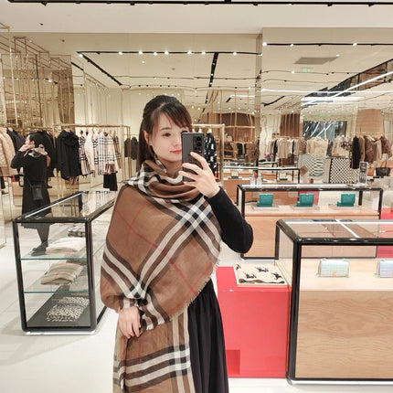 SCARF 220 CM IN COLORFUL SHEEP WOOL AND MULBERRY SILK 408932