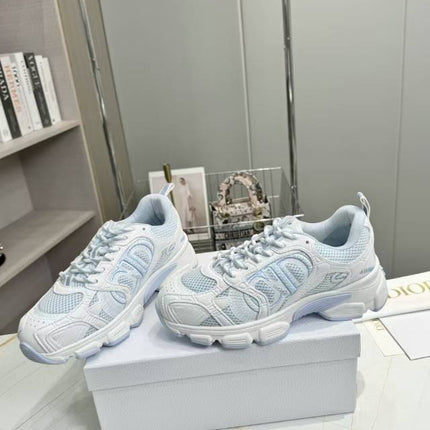 CD CHORONO SNEAKER IN WHITE AND LIGHT BLUE MESH