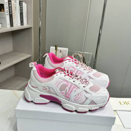 CD CHORONO SNEAKER IN WHITE AND PINK MESH