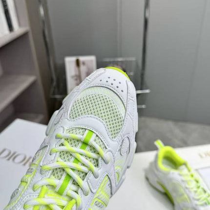 CD CHORONO SNEAKER IN WHITE AND LIGHT GREEN MESH