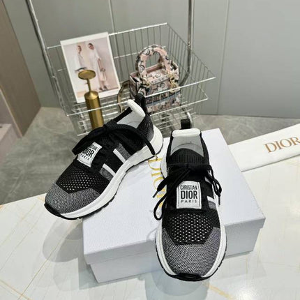 CD RUN SNEAKER 25S IN BLACK MESH FABRIC TWO-TONE SOLE