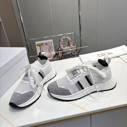 CD RUN SNEAKER 25S IN BLACK AND WHITE MESH FABRIC TWO-TONE SOLE