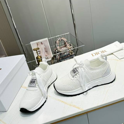 CD RUN SNEAKER IN WHITE MESH FABRIC TWO-TONE SOLE