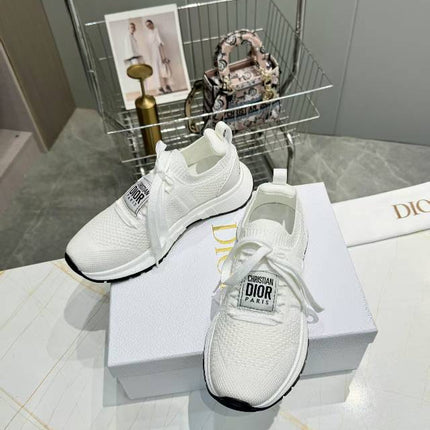 CD RUN SNEAKER IN WHITE MESH FABRIC TWO-TONE SOLE