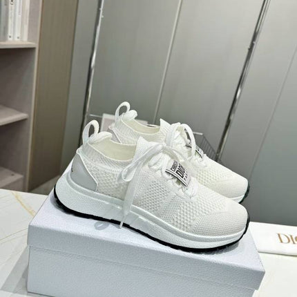 CD RUN SNEAKER IN WHITE MESH FABRIC TWO-TONE SOLE