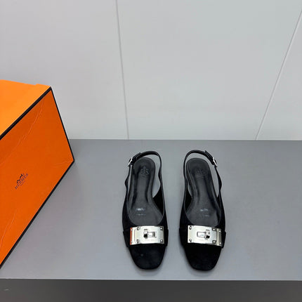 INNOCENTE SLINGBACK IN BLACK SUEDE